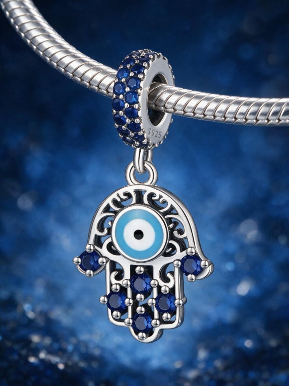 Dazzling Hamsa Dangle Charm (One)